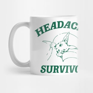 Headache survivor T Shirt, Meme T Shirt, Vintage Cartoon T Shirt, Aesthetic Tee, Unisex Mug